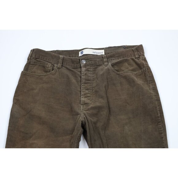 Vtg Y2K 2004 Gap Mens 38x30 Sun Faded Relaxed Button Fly Wide Leg Corduroy Pants - Picture 2 of 16